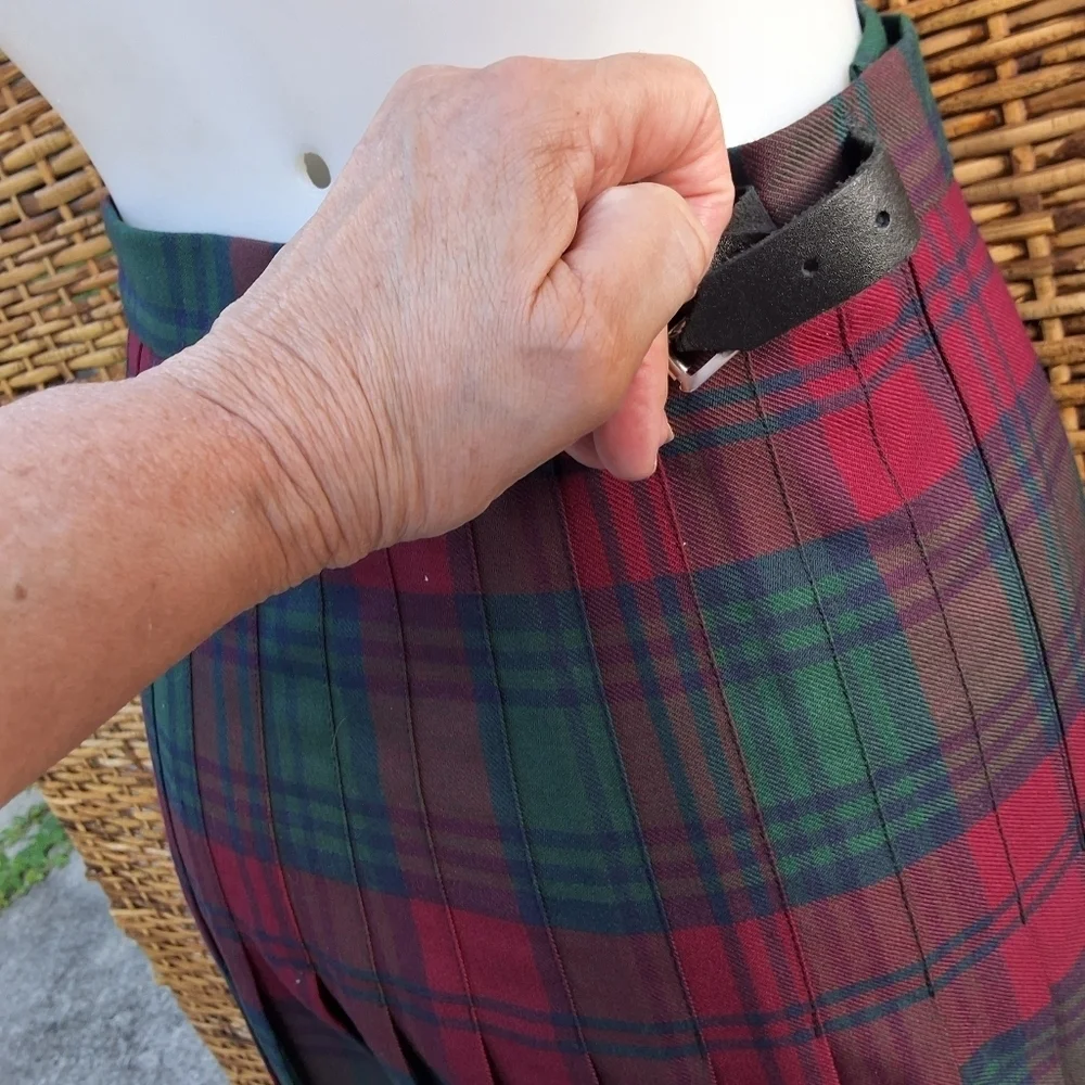 James Pringle Weavers True Tartan Wool Blend Skirt/ Kilt 10 NWT